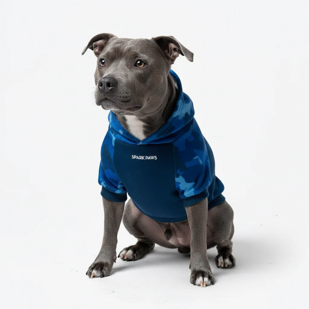 Blue Camo Dog Hoodie - Image 7