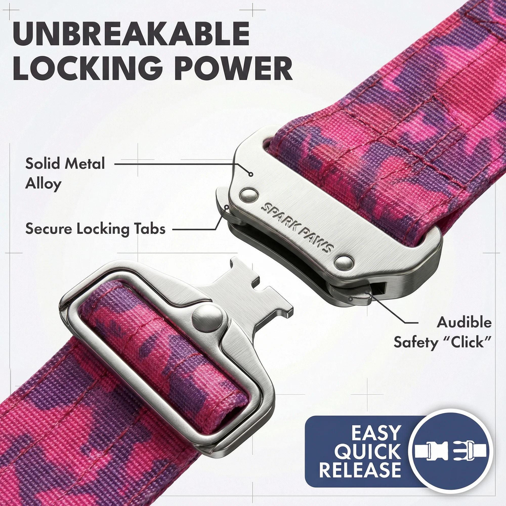Comfort Control Collar and Multipurpose Leash Set - Fuchsia Camo - Image 6