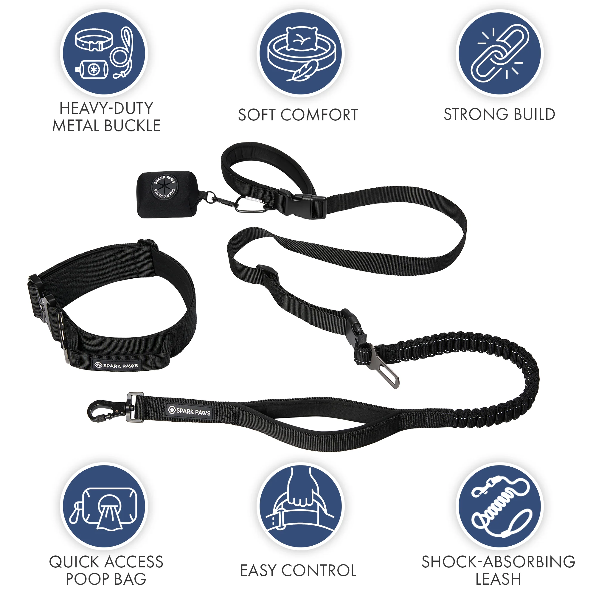 Comfort Control Collar and Multipurpose Leash Set - Black - Image 3