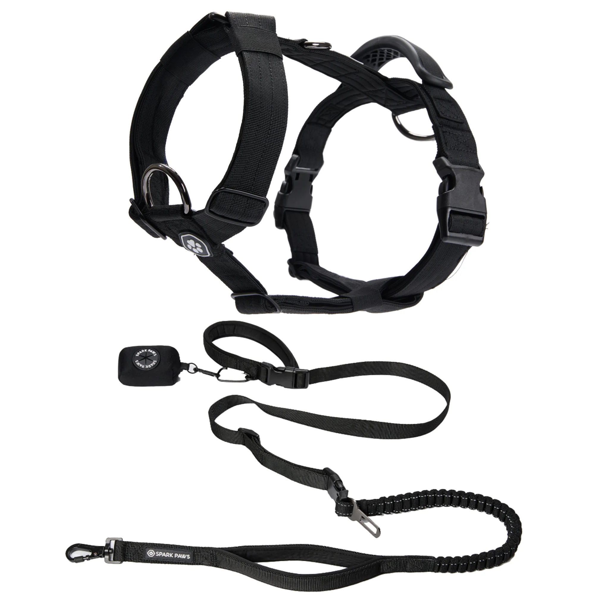 Comfort Control No-Pull Dog Harness and Multipurpose Leash Set - Black