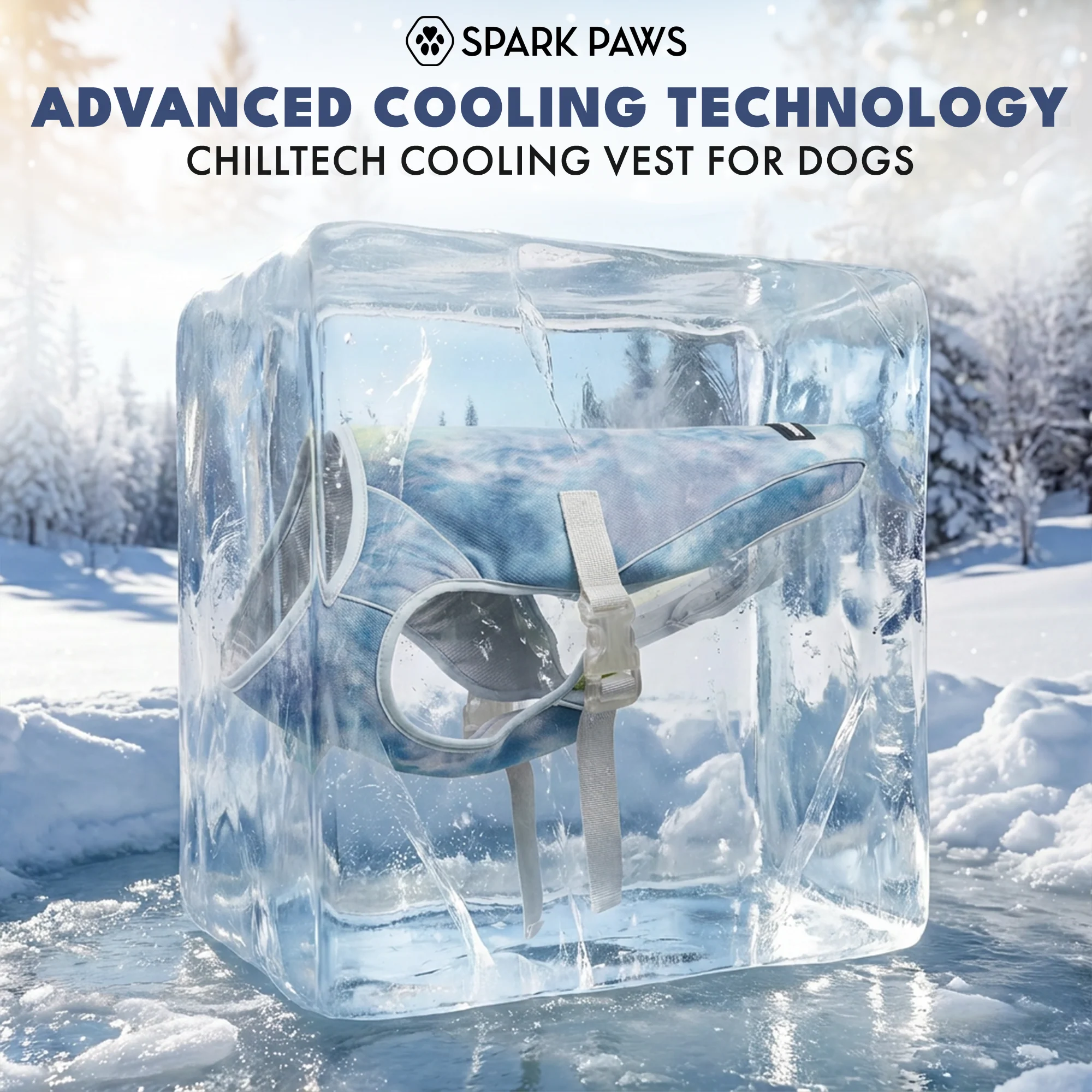 Dog Cooling Vest - Ice Blue - Image 11