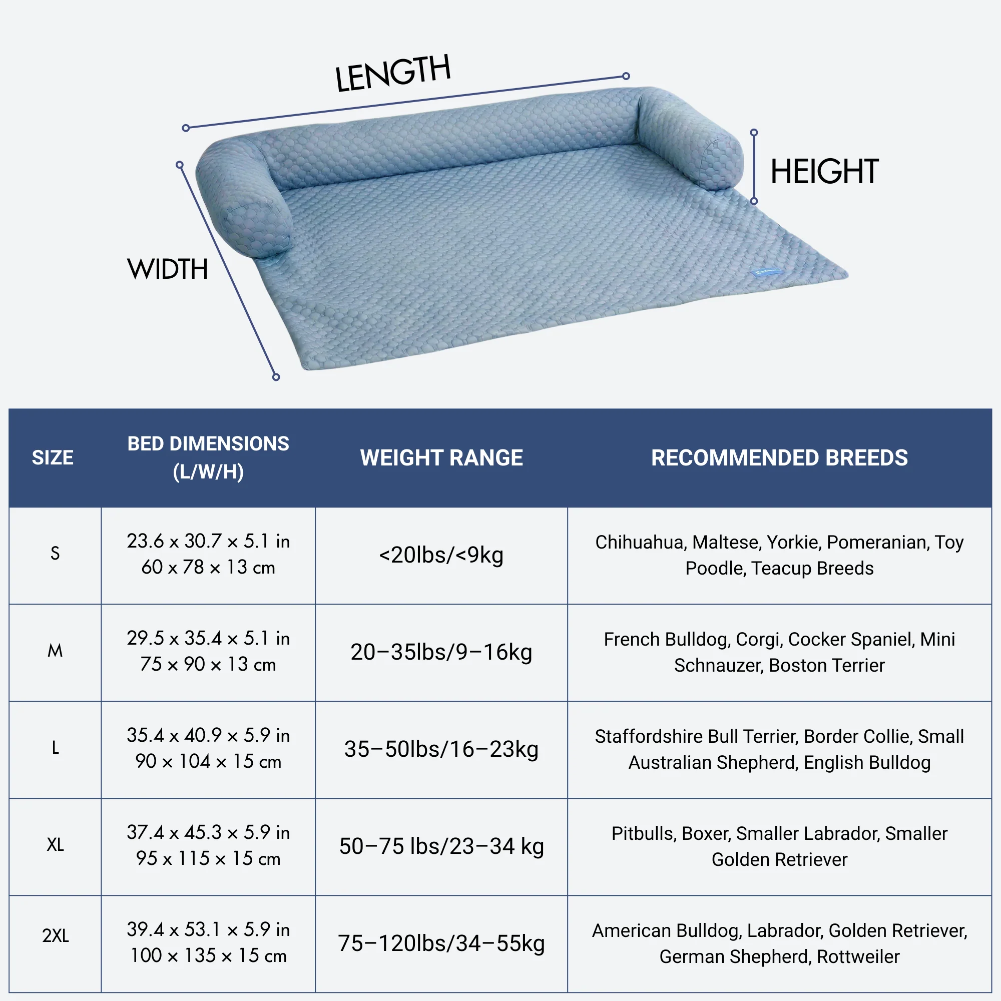 Frostcore™ Cooling Couch Cover Dog Bed - Ash Blue - Image 9