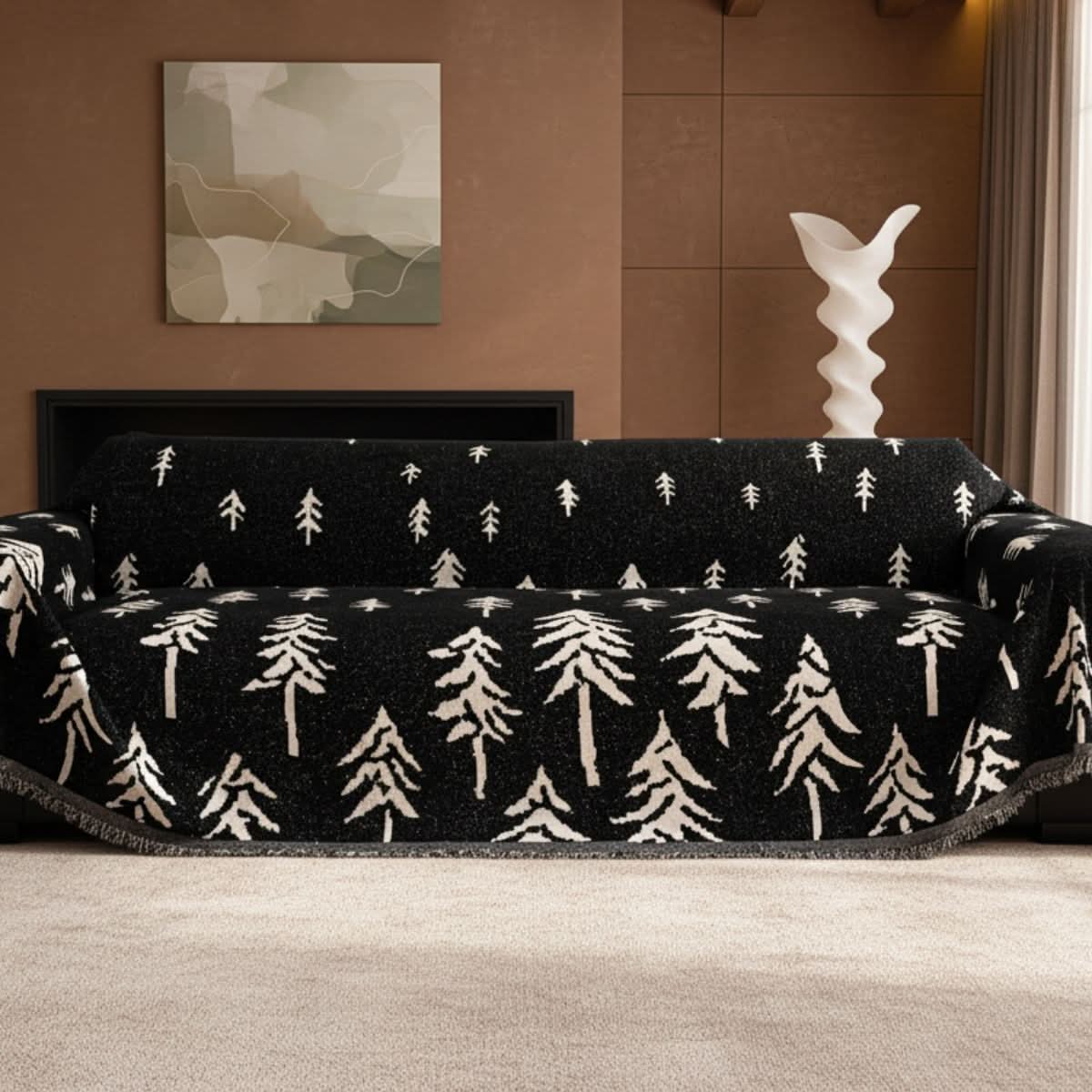 Pet Couch Cover - Pine Trees Black - Image 4