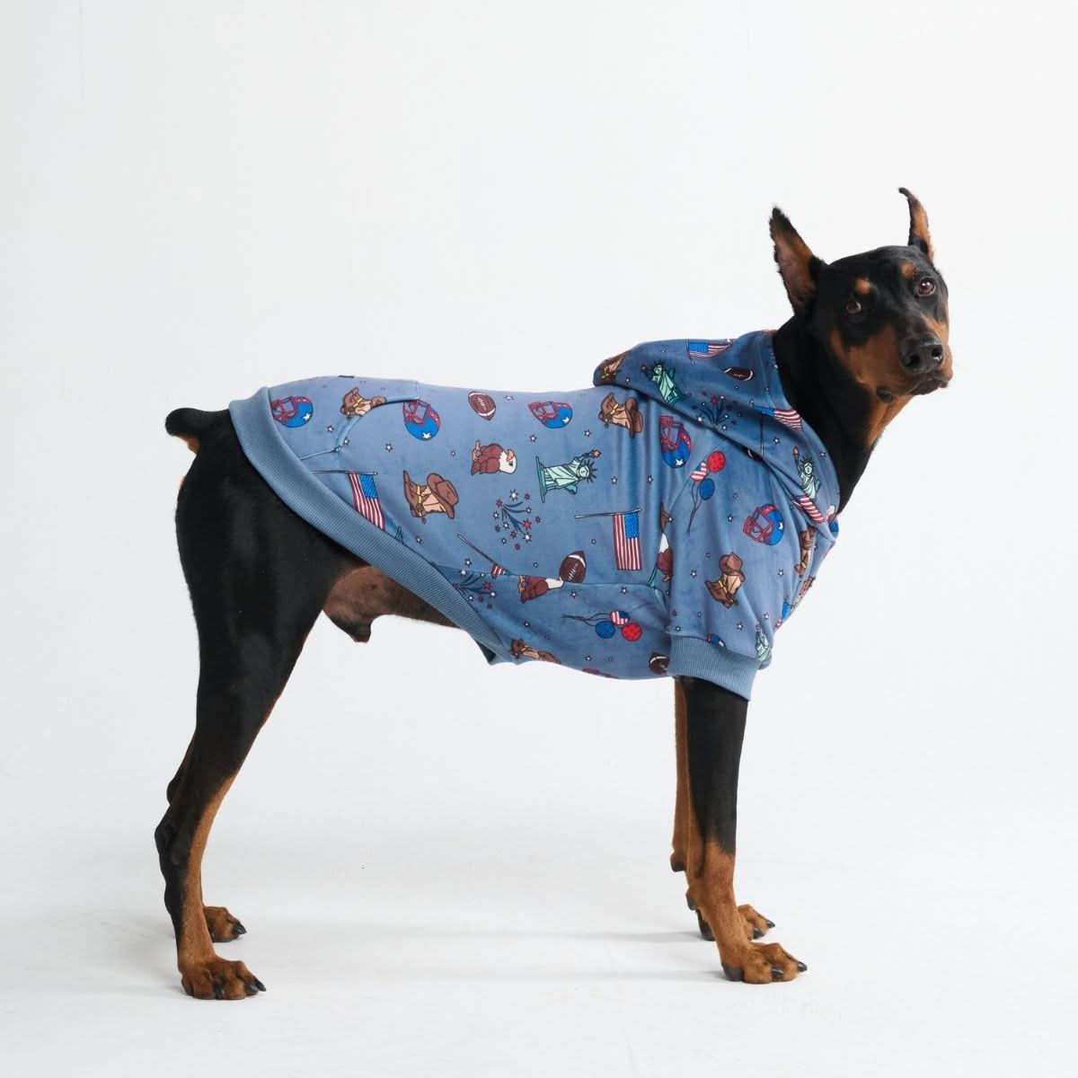 The USA Dog Hoodie - Blue - Image 6